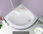 Duschwanne Viertelkreis Olivier mit Sitz  90x90 x 44 x 17 cm R55 optional: Siphon Click Clack