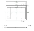 Duschwanne Rechteck mit Abdeckplatte 110 x 90 x 4,5 cm Axim flach Abmessung