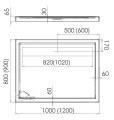 Duschwanne Rechteck 90 x 120 x 6,5 cm Camparo Abdeckplatte Abmessung