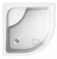 Duschwanne Viertelkreis Pako mit Sitz 80x80 x 39,5 x 24 cm R55 optional: Siphon Click Clack