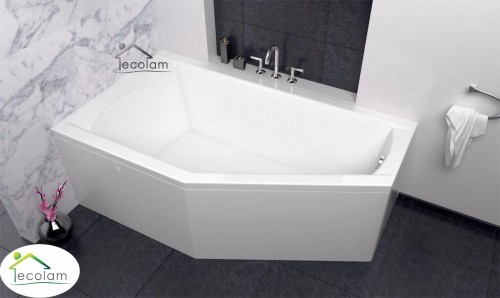 Eckbadewanne Raumsparwanne Acryl SELENA 160 x 90 cm links