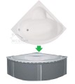 Badewanne Eckwanne Acrylwanne Standard 130 x 130 cm (id: 110)