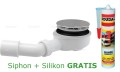 Duschwanne Viertelkreis 90 x 90 x 5,5 cm R55 Aron Siphon + Silikon Gratis