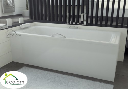 Badewanne Rechteck Talia Premium 170x75 cm Kopfstütze und Handgriffe