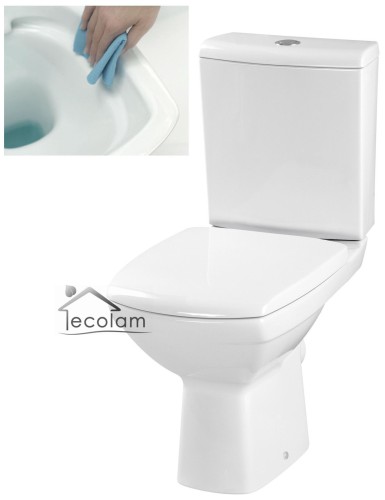 WC Set Toilette Carina Stand Tiefspüler Bodenstehend Spülkasten Sitz Clean on