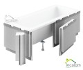 Badewanne Acrylwanne Rechteck Tami 200 x 90 cm LED-Styroporverkleidung