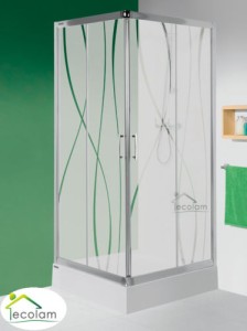 Duschkabine Viereck Dusche Schiebetür Glas gemustert 100 x 100 x 190 cm KN