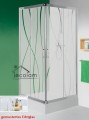 Duschkabine Viereck Dusche Schiebetür Glas gemustert 100 x 100 x 190 cm KN