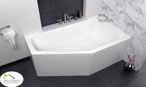 Eckbadewanne Raumsparwanne Acryl SELENA 160 x 90 cm rechts