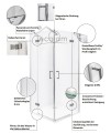 Duschkabine Rechteck 120x90 x 195 cm rechts Dusche transparentes Glas Viva (id: 541)