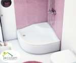 Duschwanne Viertelkreis Bona mit Sitz  90 x 90 x 41 x 15 cm R55  Schürze