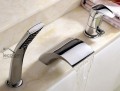 Badewannenarmatur Wannenrandarmatur Wasserfall Armatur 3 Loch Riven