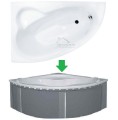 Eckbadewanne Natalia 150x100 cm links optional: Kopfstütze + Handgriffe