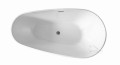 Freistehende Standbadewanne Badewanne Acryl 166 x 85 cm Ab- und Überlauf Click Clack Kira + ABLAGE BADEWANNENBRETT