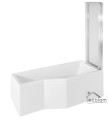 Badewannenabtrennung Faltwand Duschabtrennung 2-teilig H 140 cm Glas Ambition Premium 2