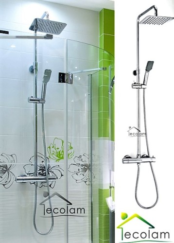 Aufputz Duschsystem Komplett mit Thermostatarmatur Regendusche Duschsäule Y