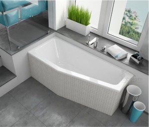 Badewanne Eckbadewanne Raumsparwanne Keos 160x70 cm links