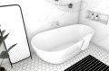 Freistehende Standbadewanne Badewanne Acryl 166 x 85 cm Ab- und Überlauf Click Clack Fiona