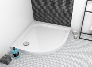 Duschwanne Viertelkreis Pako 80 x 80 x 16 x 5 cm R=55 Ablauf Silikon GRATIS