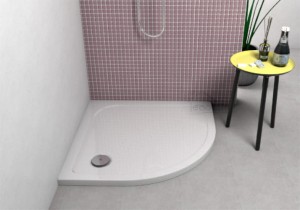 Duschwanne Viertelkreis Pako flach 80 x 80 x 4 x 2 cm R=55 Ablauf Silikon GRATIS