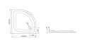 Duschwanne Viertelkreis Pako flach 90 x 90 x 4 x 2 cm Ablauf Silikon GRATIS