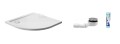 Duschwanne Viertelkreis Pako flach 90 x 90 x 4 x 2 cm Ablauf Silikon GRATIS