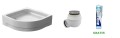 Duschwanne Viertelkreis Pako tief 80 x 80 x 26,5 x 12 cm Ablauf Silikon GRATIS