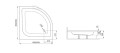 Duschwanne Viertelkreis Pako tief 80 x 80 x 26,5 x 12 cm Ablauf Silikon GRATIS