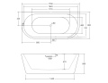 VORWAND-BADEWANNE Freistehende Badewanne Acryl 170 x 80 cm Ab- und Überlauf Click Clack Vica