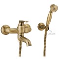 Badewannenarmatur Wandarmatur Armatur mit Handbrause Antik Bronze Retro ART DECO
