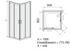 Duschkabine Viereck Dusche Schiebetür Klarglas 80 x 80 x 190 cm KN TX5