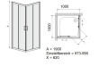 Duschkabine Viereck Dusche Schiebetür Klarglas 100 x 100 x 190 cm KN TX5