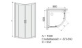 Duschkabine Dusche Viertelkreis Glas gemustert 90x90 x 190 cm R55 KP4