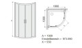 Duschkabine Dusche Glas gemustert 100x100 x 190 cm R55 KP4