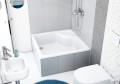 Duschwanne Viereck Doris mit Sitz 80 x 80 x 41 x 28 cm zum Verfliesen Siphon