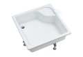 Duschwanne Viereck Doris mit Sitz 80 x 80 x 41 x 28 cm zum Verfliesen Siphon