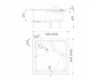 Duschwanne Viereck Doris mit Sitz 80 x 80 x 41 x 28 cm zum Verfliesen Siphon