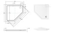 Set Duschkabine Dusche Viva+ Duschwanne Bergo Fünfeck 90x90x195 cm Klarglas Tür LINKS