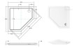 Set Duschkabine Dusche Viva+ Duschwanne Bergo Fünfeck 90x90x195 cm Klarglas Tür RECHTS