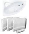 Eckbadewanne Natalia 150x100 cm links optional: Kopfstütze + Handgriffe