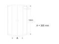 Duschkabine Dusche Viertelkreis strukturiertes Glas 70 x 70 x 190 cm R55 Stylio