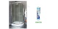 Duschkabine Dusche Viertelkreis strukturiertes Glas 80 x 80 x 190 cm R55 Stylio