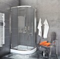 Duschkabine Dusche Viertelkreis Klarglas 80 x 80 x 190 cm R55 Stylio