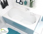 Badewanne mit Sitz Sitzbadewanne Rechteck Wivea 130x75 cm