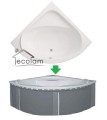 Badewanne Eckwanne Standard 140 x 140 cm Wannentraeger