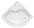 Duschwanne Viertelkreis Olivier mit Sitz 80x80 x 43,5 x 15 cm R55 optional: Siphon Click Clack