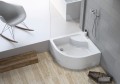 Duschwanne Viertelkreis Pako mit Sitz 80x80 x 39,5 x 24 cm R55