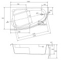 Eckbadewanne Joanna 150x95 cm link Abmessung