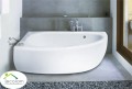 Badewanne Eckbadewanne Milena 150x70 cm links optional: Kopfstütze + Handgriffe