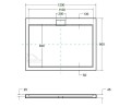 Duschwanne Rechteck mit Abdeckplatte 120 x 80 x 4,5 cm Axim flach Abmessung